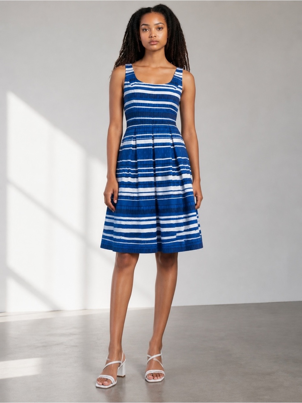 Nine West blue and white striped dress